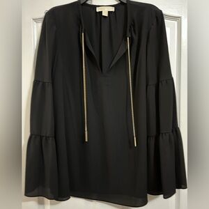 Michael Kors Black Blouse with Gold Accents